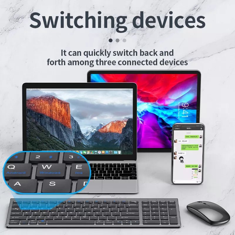 2.4G Wireless Rechargeable Keyboard & Mouse Combo – Silent, Slim, and Ergonomic Design